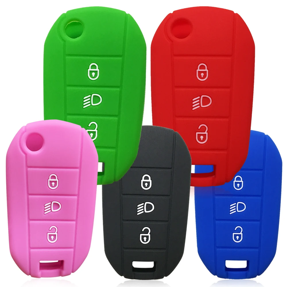 Silicone car key case for Peugeot 301 2021 308 508 408 expert partner for Citroen C4L Berlingo C3 aircross c4 Cactus Picasso C5