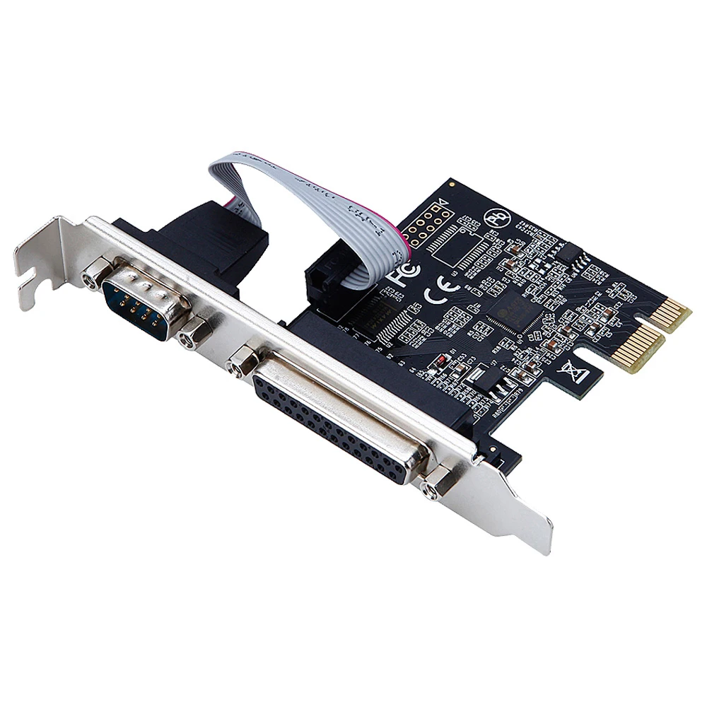 

PCI Express RS232 Serial Port COM & DB25 Printer Parallel Port LPT Expansion Card Adapter Converter