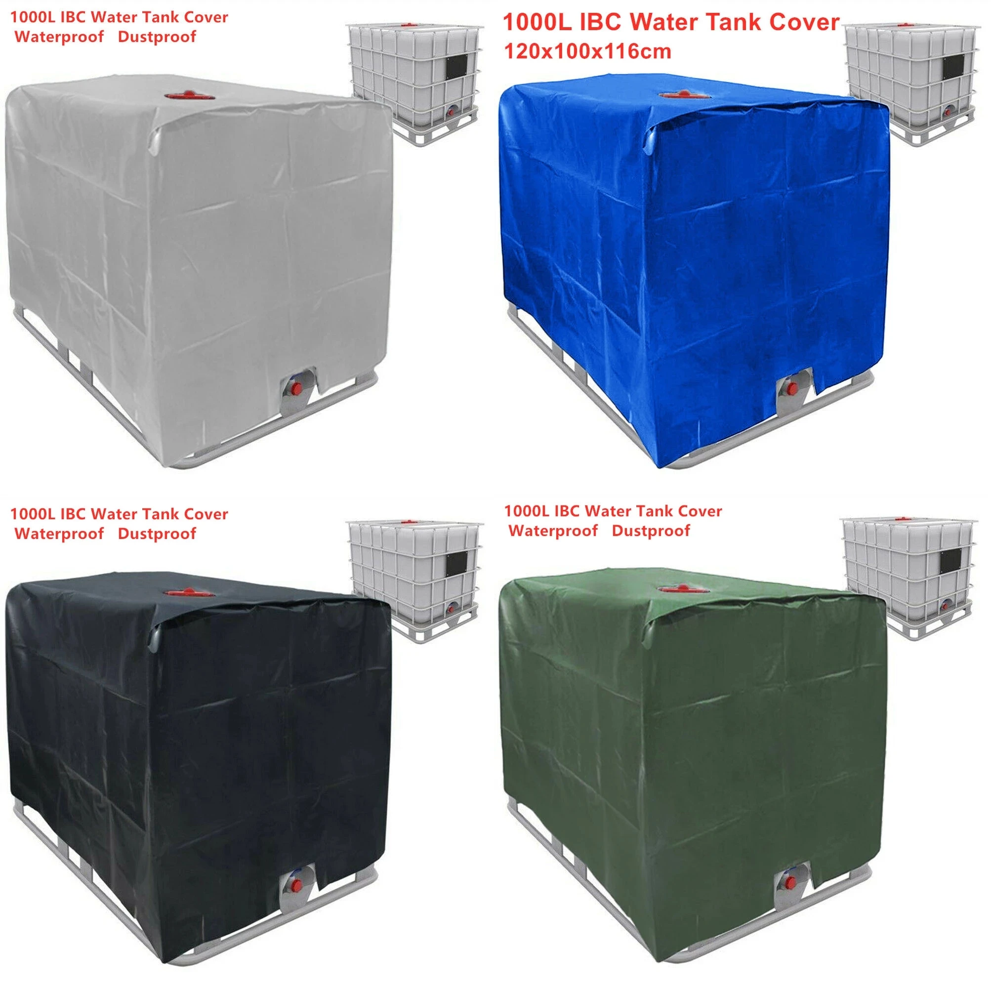 1000 liters IBC container aluminum foil waterproof and dustproof cover rainwater tank Oxford cloth UV protection  cover