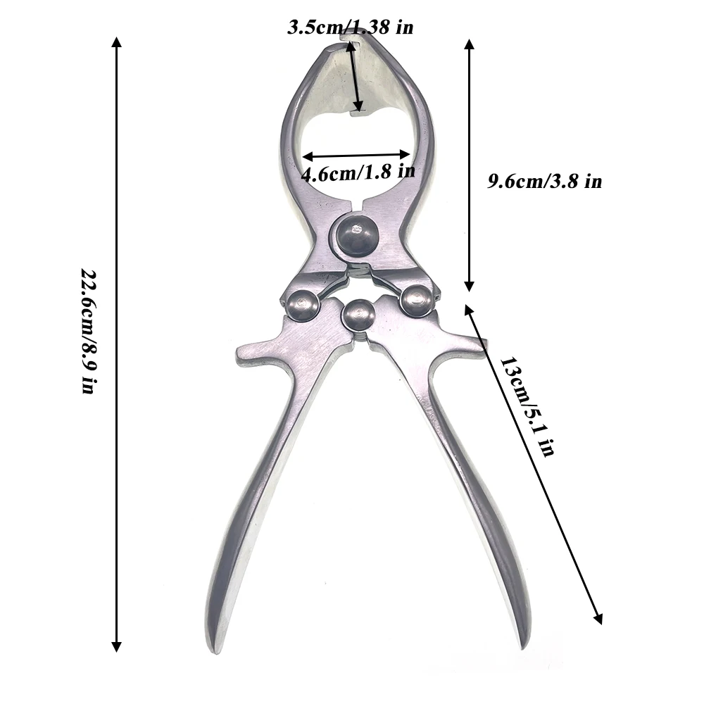 1PCS Pig Castration Plier Bloodless Stainless Steel Boar Emasculation Castrator Forceps Clamp Veterinary Farming Instrument