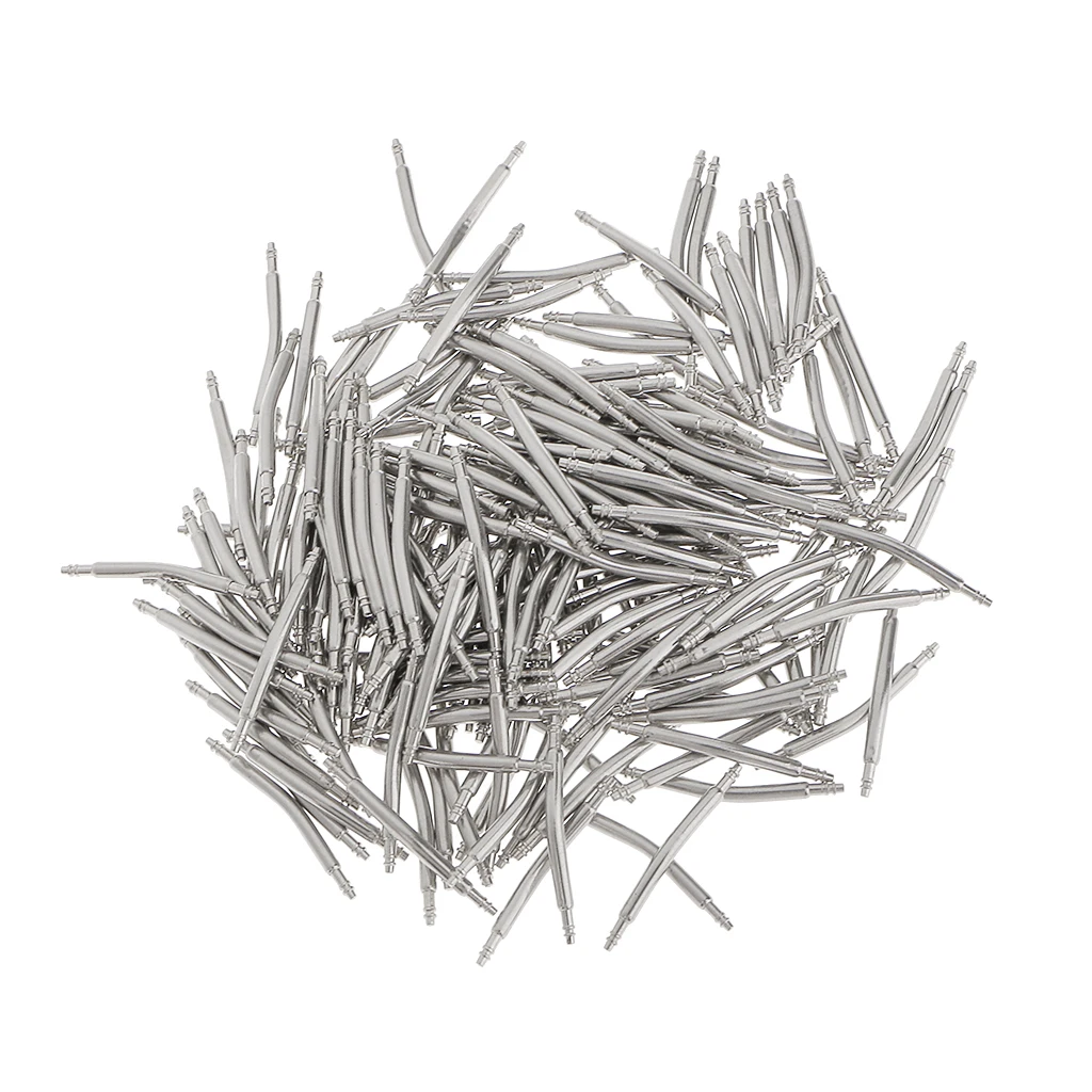 200pcs Stainless Steel Curved Spring Bar Pins Link for Watch Band 16-26mm