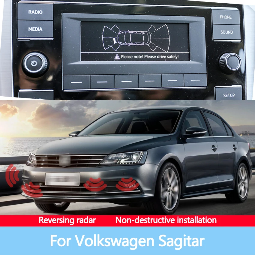 

Car Parking Sensor Reverse Backup Radar 8 Probes Beep Show Distance on Display Sensor Video System For Volkswagen Sagitar 2019+