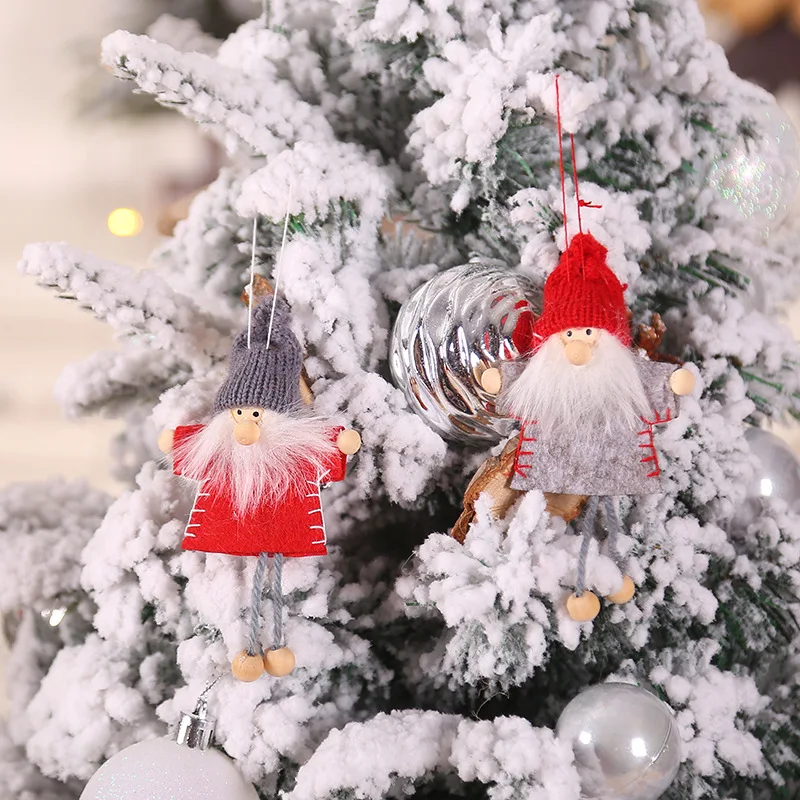 

2019 New Year Decoration for Home DIY Christmas Mini Santa Doll Pendants Christmas Tree Hanging Ornaments Holiday Pack of 4pcs