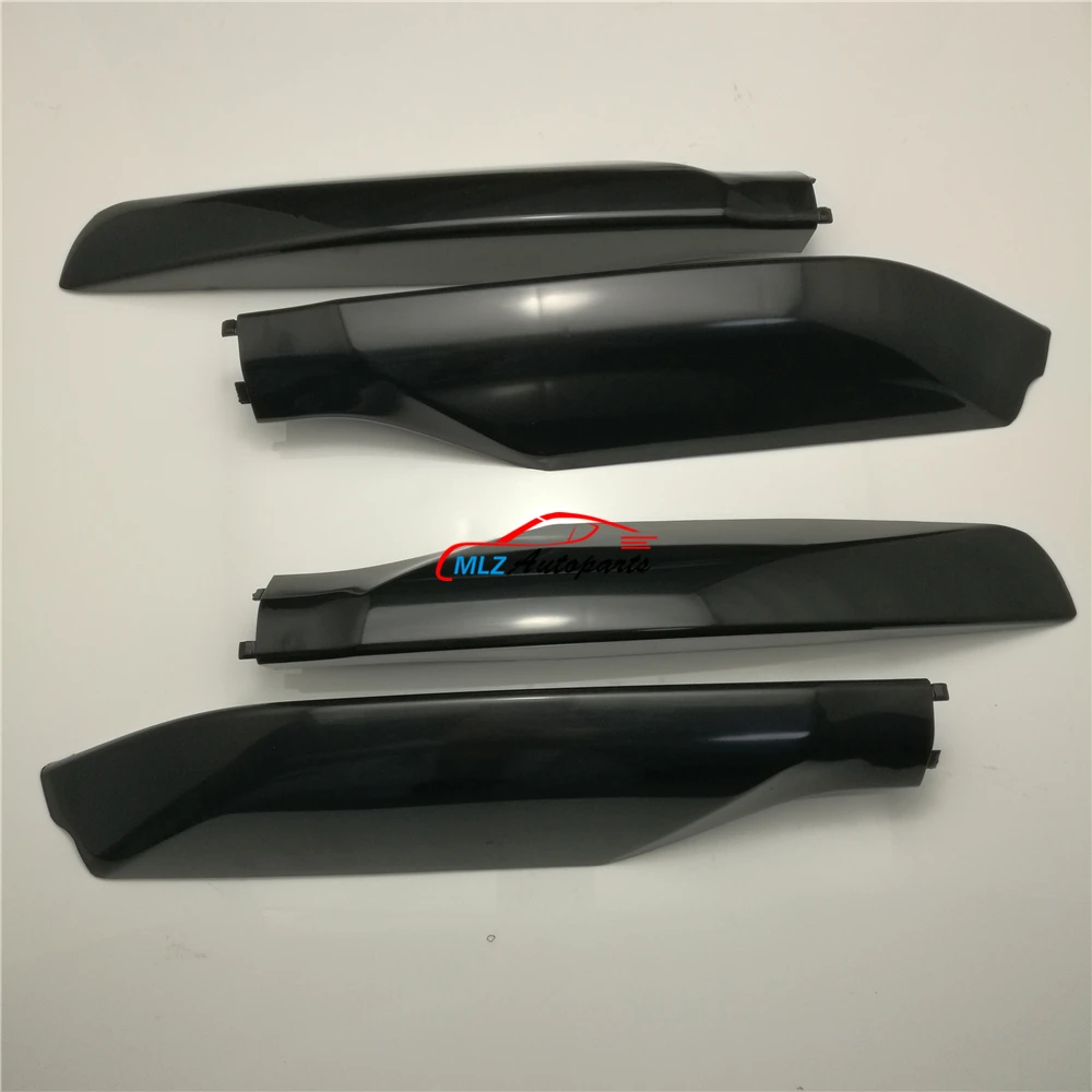 4PCS Black & Silver ABS Car Roof Rack Bar Rail End Protection Cover Shell For Toyota LC Prado Fj150 2010 2011 2012 2013-2016