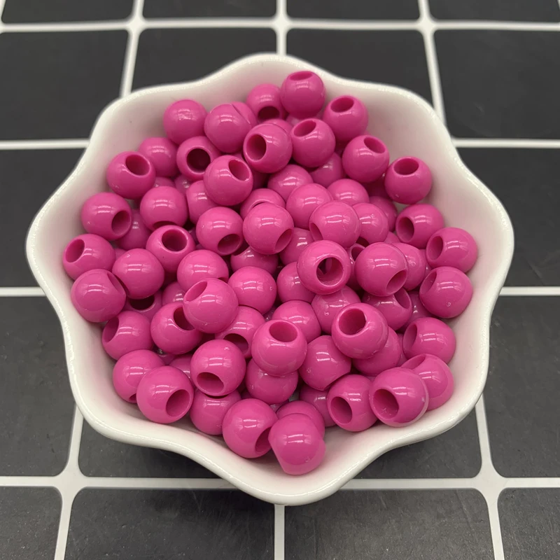 アクリルスペーサービーズ100ピース/ロットx 6mm,大きな穴,ジュエリー作り用,diy