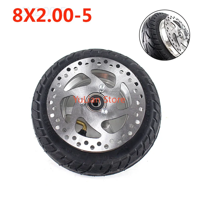 8x2.00-5 vacuum tire wheels, suitable for 8-inch bicycle and electric scooter wheel replacement