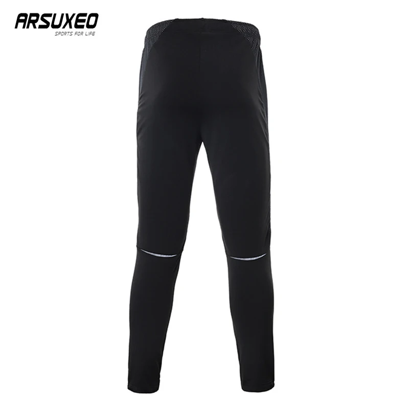 ARSUXEO Winter Warm Fleece Cycling Pants Windproof Bike Pants Men Women Reflective Riding Sports Trousers MTB Bicycle Pants