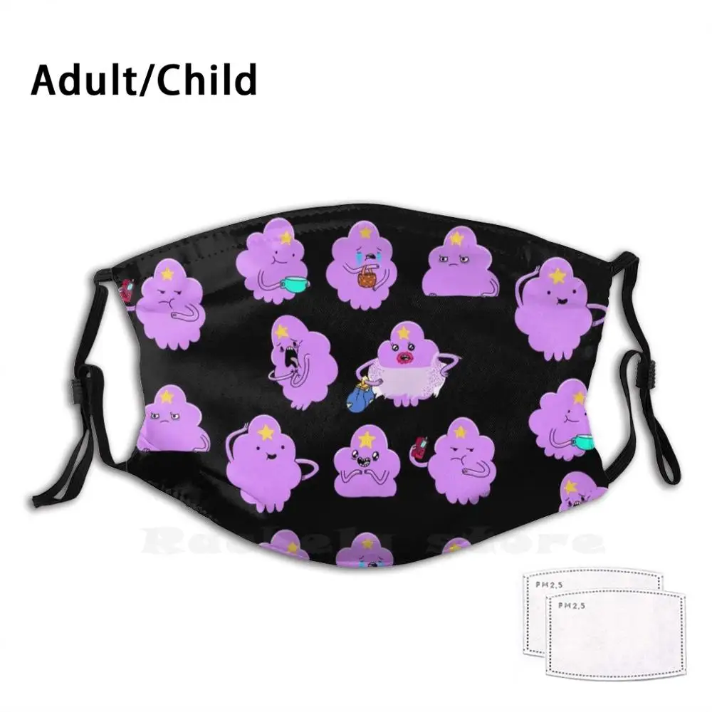 Lumpy Space Princess Print Washable Filter Anti Dust Mouth Mask Lumpy Space Princess Adventure Time Oh My Glob Finn And Jake