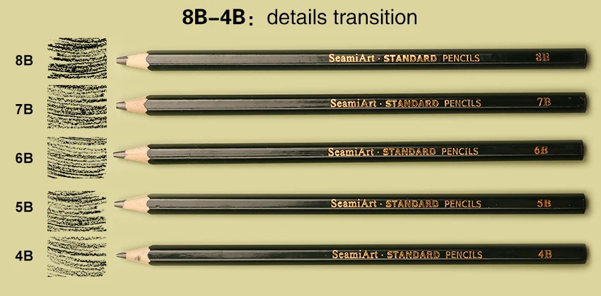 SeamiArt 15 Teile/satz Zeichnung Bleistift Set Holz Professionelle Kunst Liefert Skizze Weiß Holzkohle Bleistifte Kunst Malerei Schreibwaren – Detail 6