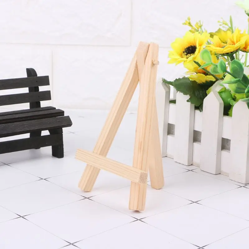 Natural Wood Mini Easel Frame Tripod Display Meeting Wedding Table Number Name Card Stand Display Holder Children Painting Craft