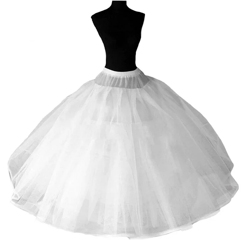 8 camadas de tule duro underskirt acessórios de casamento chemise sem aros para uma linha vestido de casamento largo inchado anágua crinolina