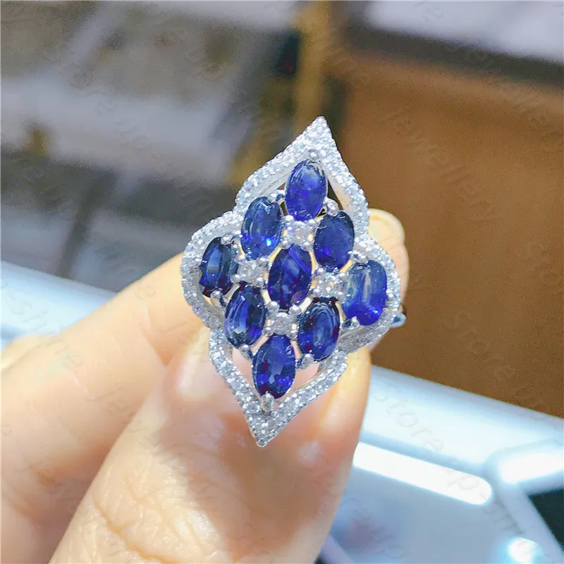 

New natural sapphire ring, 925 silver women's ring, simple and lovely