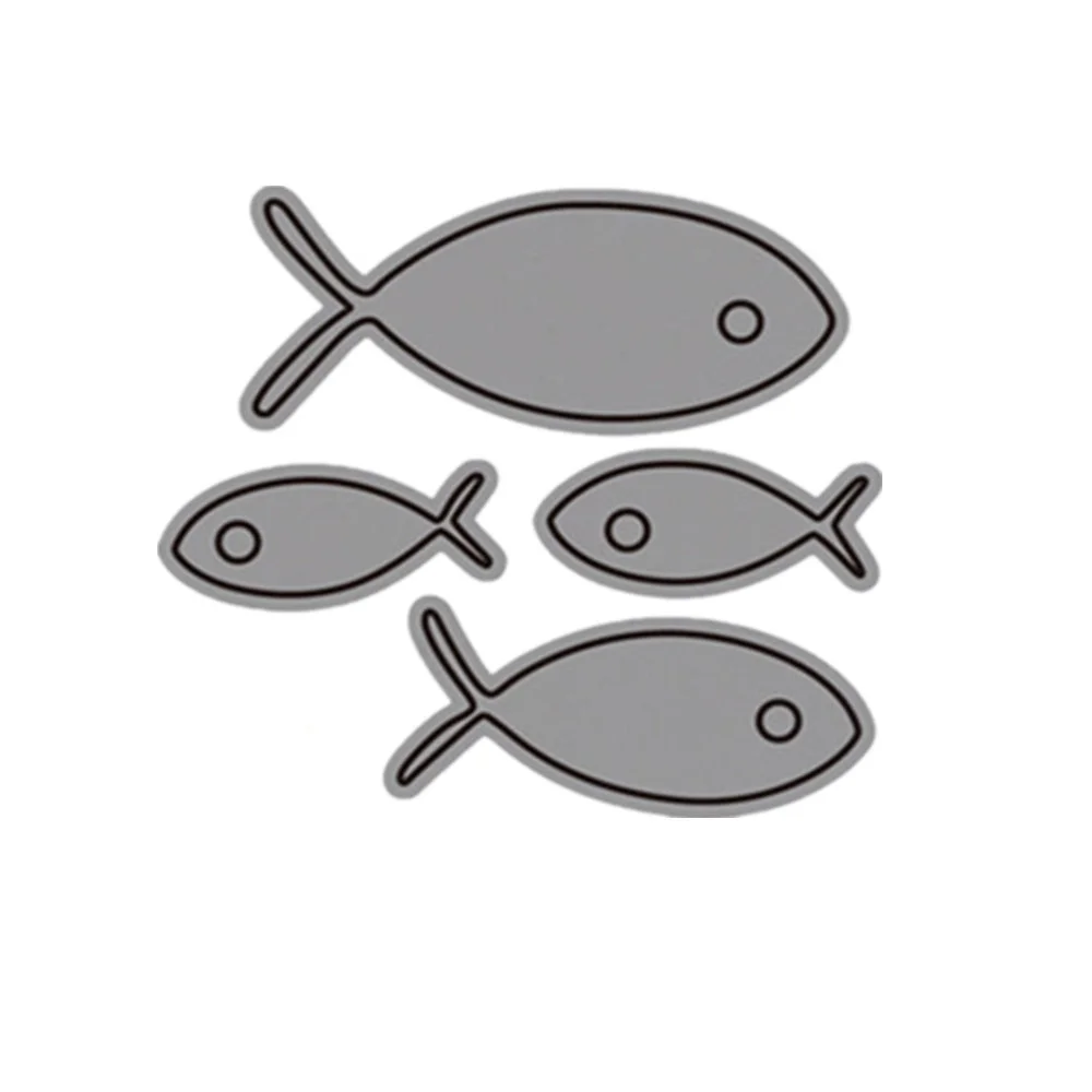 Crazyclown 4pcs/lot Small Fish Metal Cutting Dies Stencils for Scrapbooking/photo Album Stamps Decorative Embossing Crafts