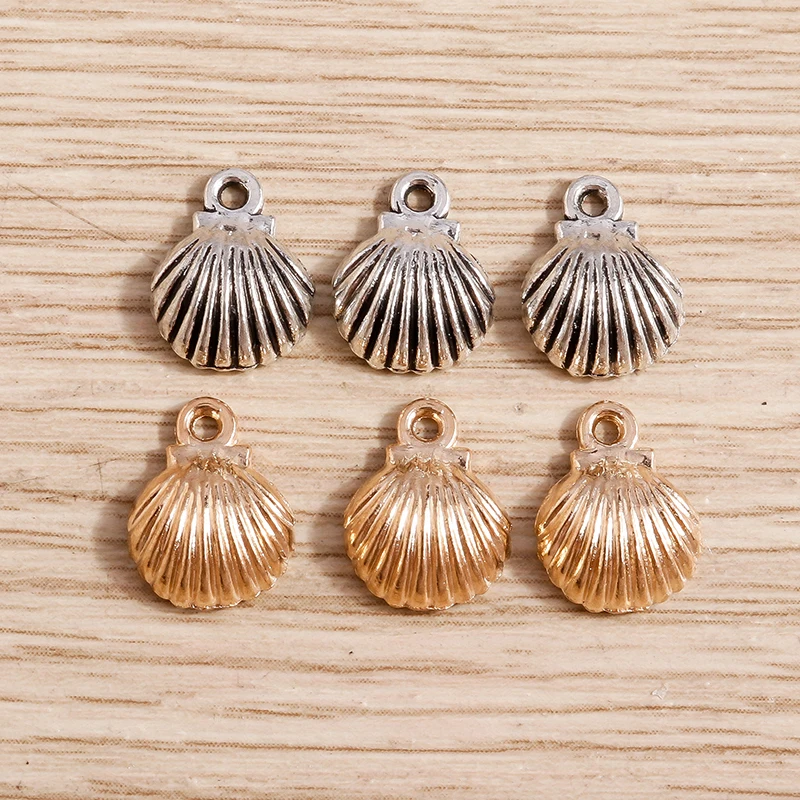 80pcs 9*12mm Alloy Shell Charms Pendants Jewelry Findings Making Handmade Craft Conch Charm for Necklaces Earrings DIY Fittings