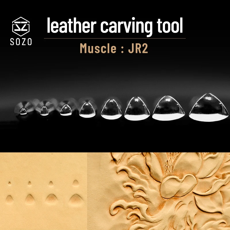 SOZO JR2 Leather Craving Tool Muscle Printing Stamps Realistic Series Saddle Making Embossing 304 Stainless Steel