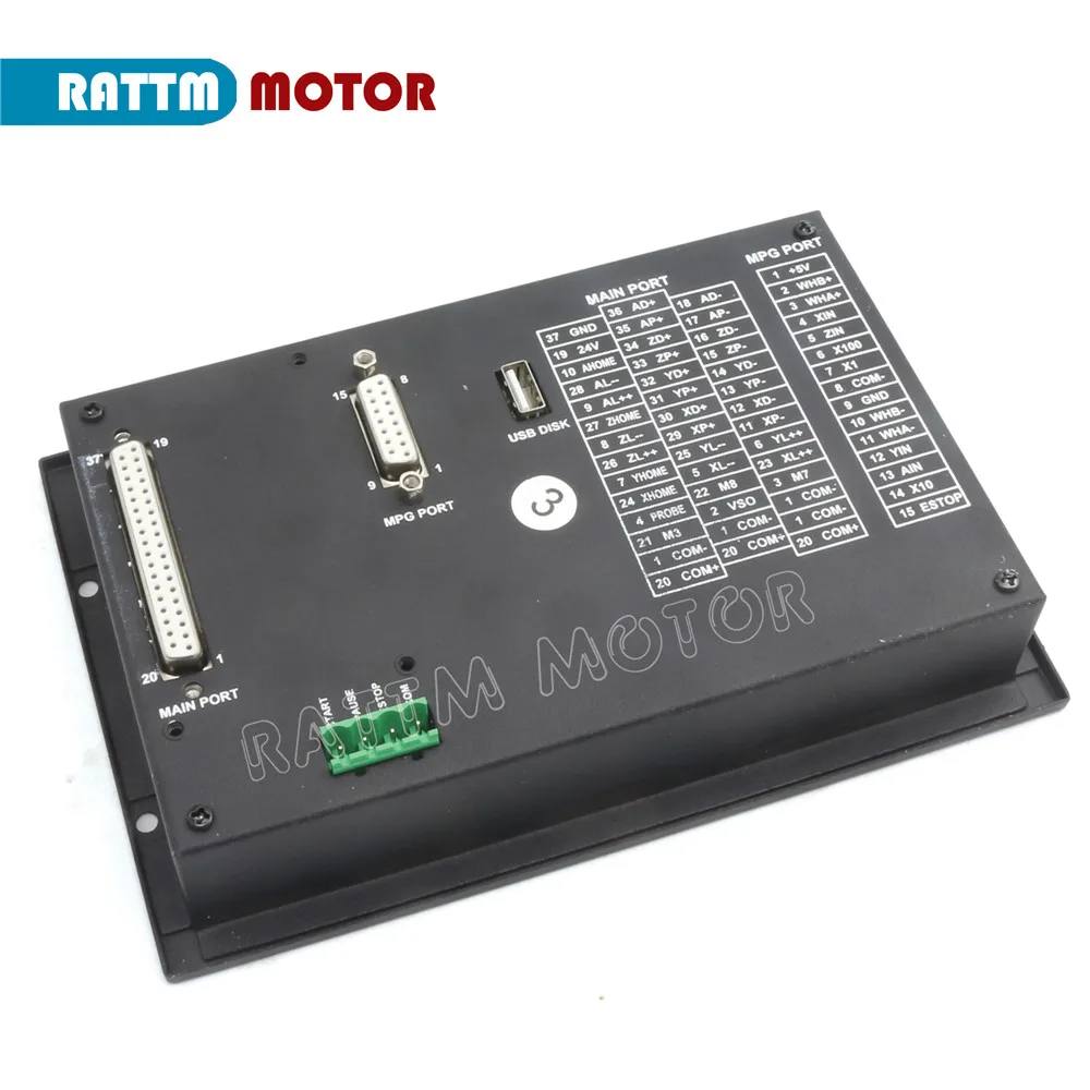 【EU US】 CNC PLC 4 軸オフライン モーション コントローラー DDCS V3.1 500KHz PLC & ペンダント ハンドル (緊急停止付き)