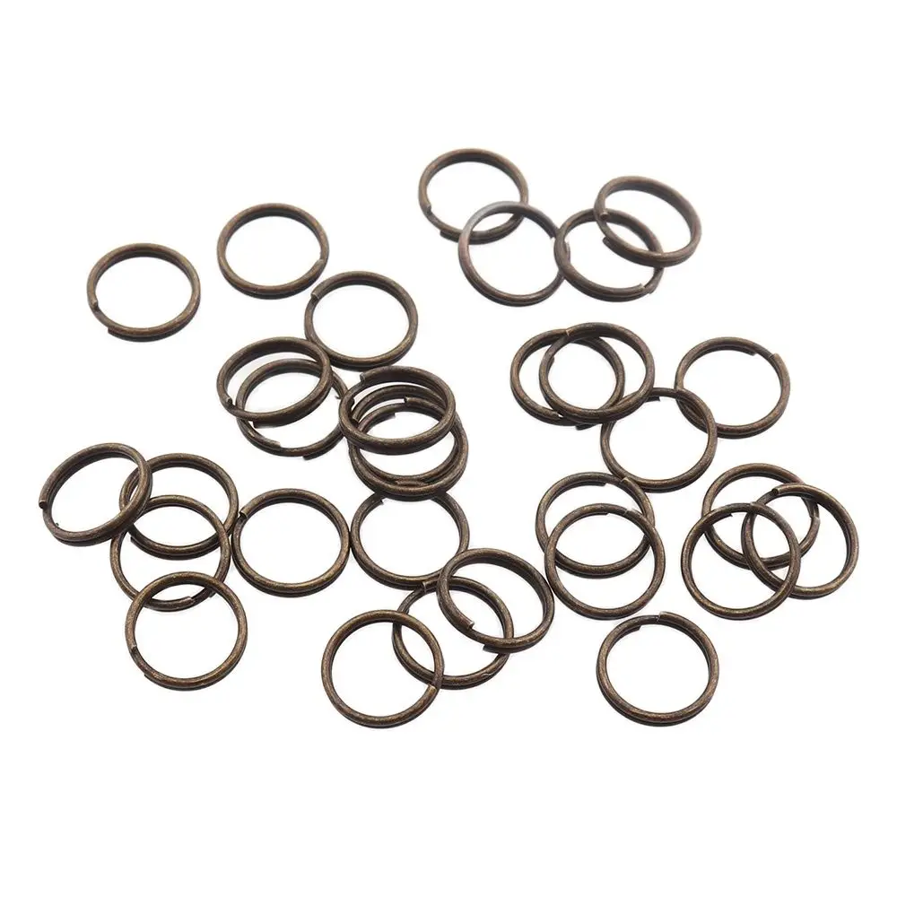 50pcs/lot Mini Key chain rings Open Jump Rings Double Loops 8mm Split Rings Connectors For Jewelry Making Accessories Bronze