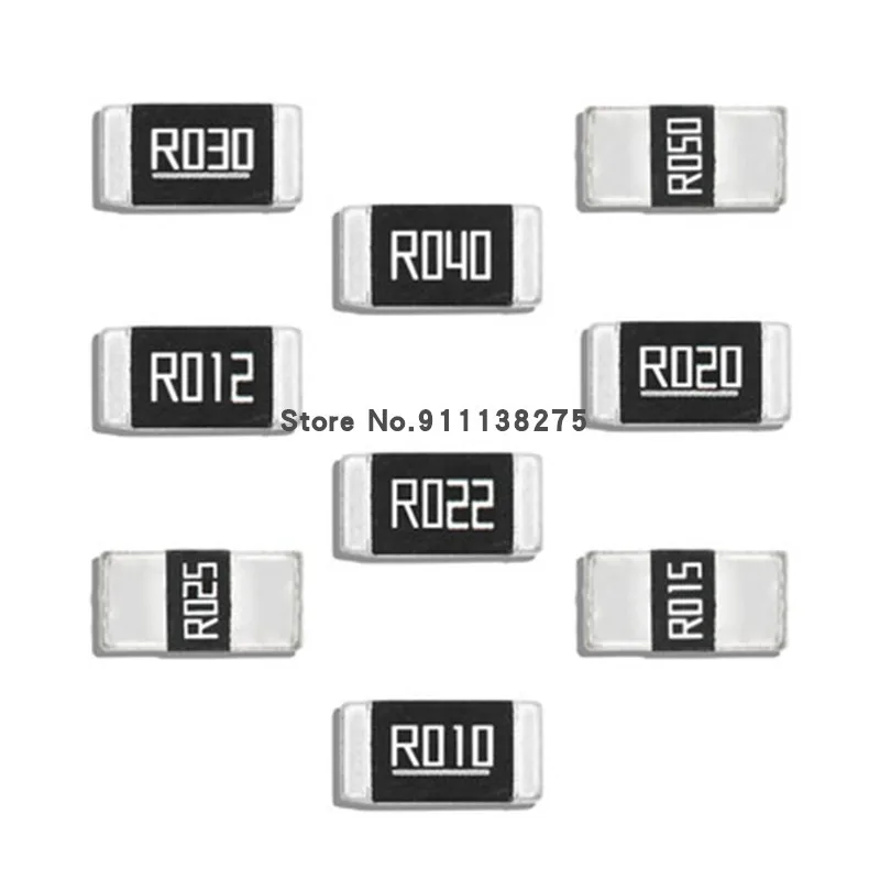 Resistenza R001 R002 R005 R008 R010 R015 R020 R025 R050 R100 della lega di 50 pz/lotto resistenza 2512 SMD