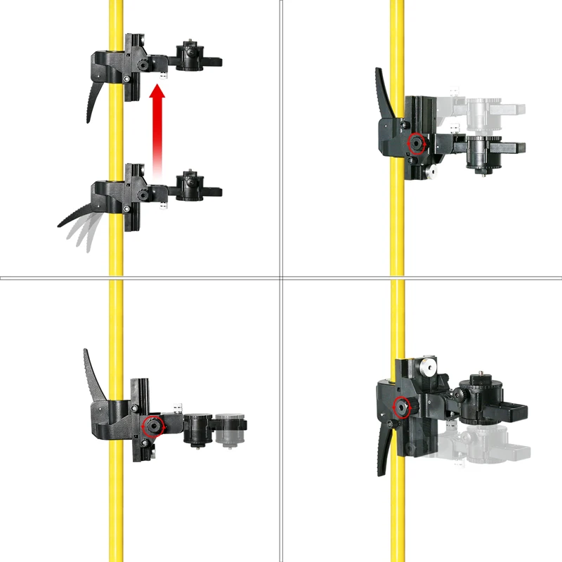 ZOKOUN 4M asta telescopica allungabile supporto per staffa supporto per montaggio a soffitto asta di livellamento per livello Laser filettato da 1/4\