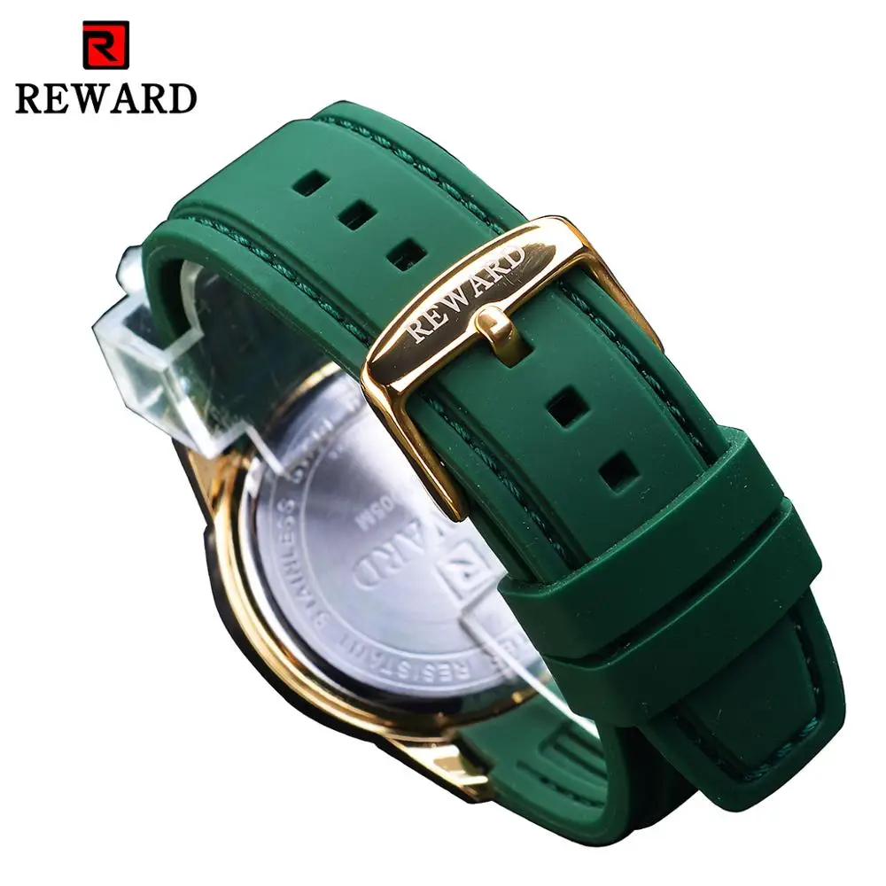 REWARD 2020 Fashion Green Dial Calendar Display Men Top Brand Luxury Design Military Quartz Sport Wrist Watch Male Clock Relogio