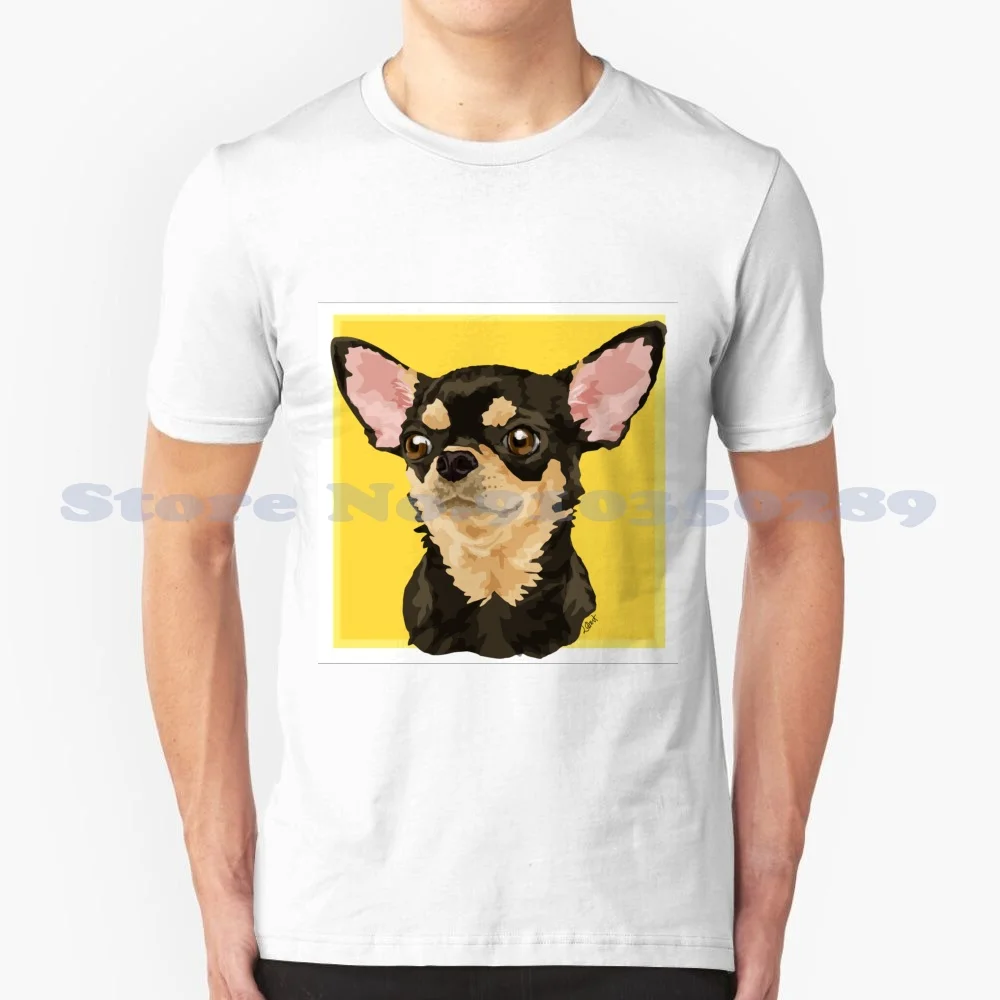 Chihuahua 100% Cotton T-Shirt Short Haired Chihuahua Black Tan Toy Pet Dog