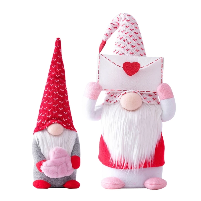 Valentine's Day Tomte Gnome Decorations Swedish Gnome Plush Dolls Handmade Gnome XX9B