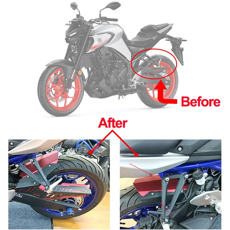 For YAMAHA MT03 MT25 MT 03 25 2015-2017 2018 2019 20 YZF R3 R25 YZFR25 Motorcycle Aluminum Rear Fender Mudguard Accessories New