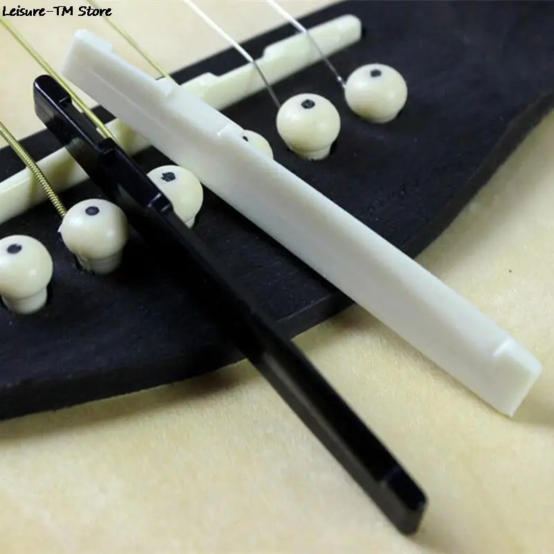 Black ABS White Guitar Parts 6 String Classical Guitar Bone Bridge Saddle And Nut Ivory Set