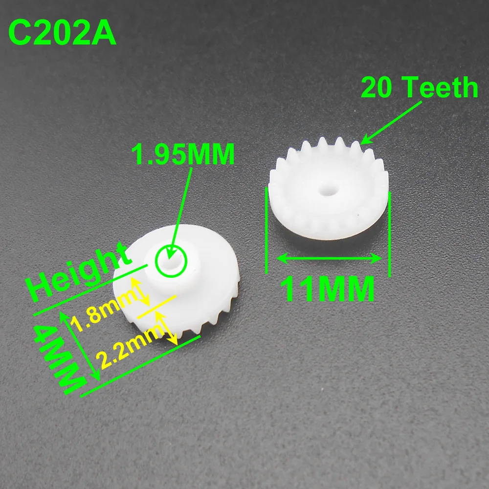 

1000PCS/Lot 0.5M 20T Plastic Crown Gear 0.5 Modulus 20 Teeth Aperture 2mm 1.95mm Tight Distribution 4MM X 11MM Gears DIY *FD501