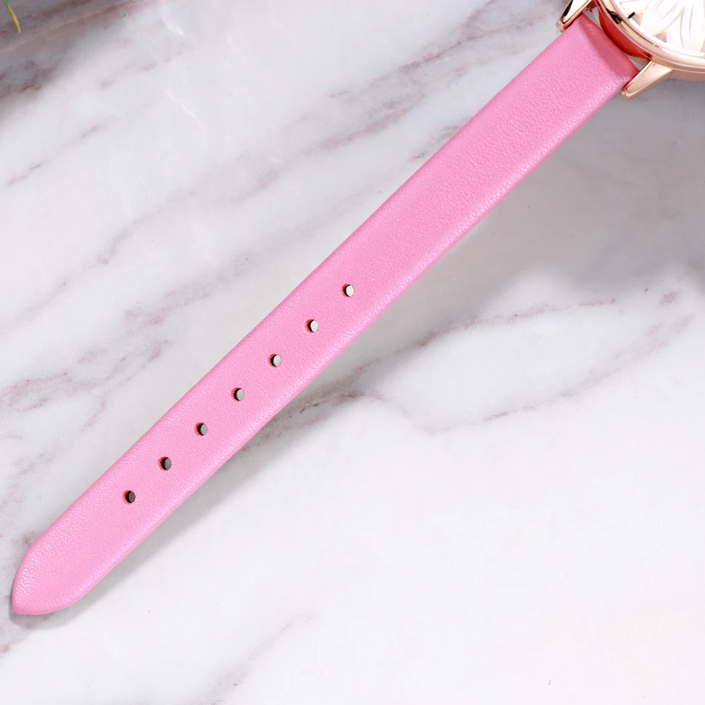 GEDI marca relojes de Mujer de cuero Reloj de cuarzo Reloj de pulsera casuales correa de Reloj de Mujer de moda flor Dial