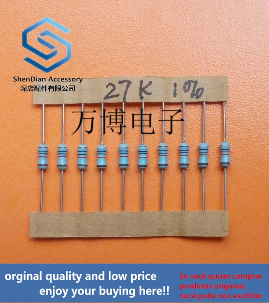 30pcs only orginal new RIVER (Dahe) fever resistance copper foot 1% 1/4W 0.25W 27K can pay