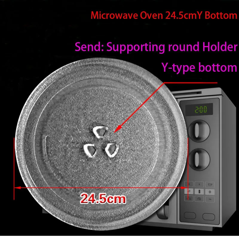 24.5cm Y bottom Microwave oven turntable Microwave oven tray turntable Glass tray Glass turntable