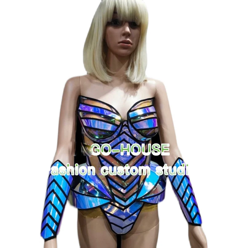 Technology Modern Furture show cloth Laser Symphony Bodysuit  Music Festival Nightclub Bar Gogo Performance Costume