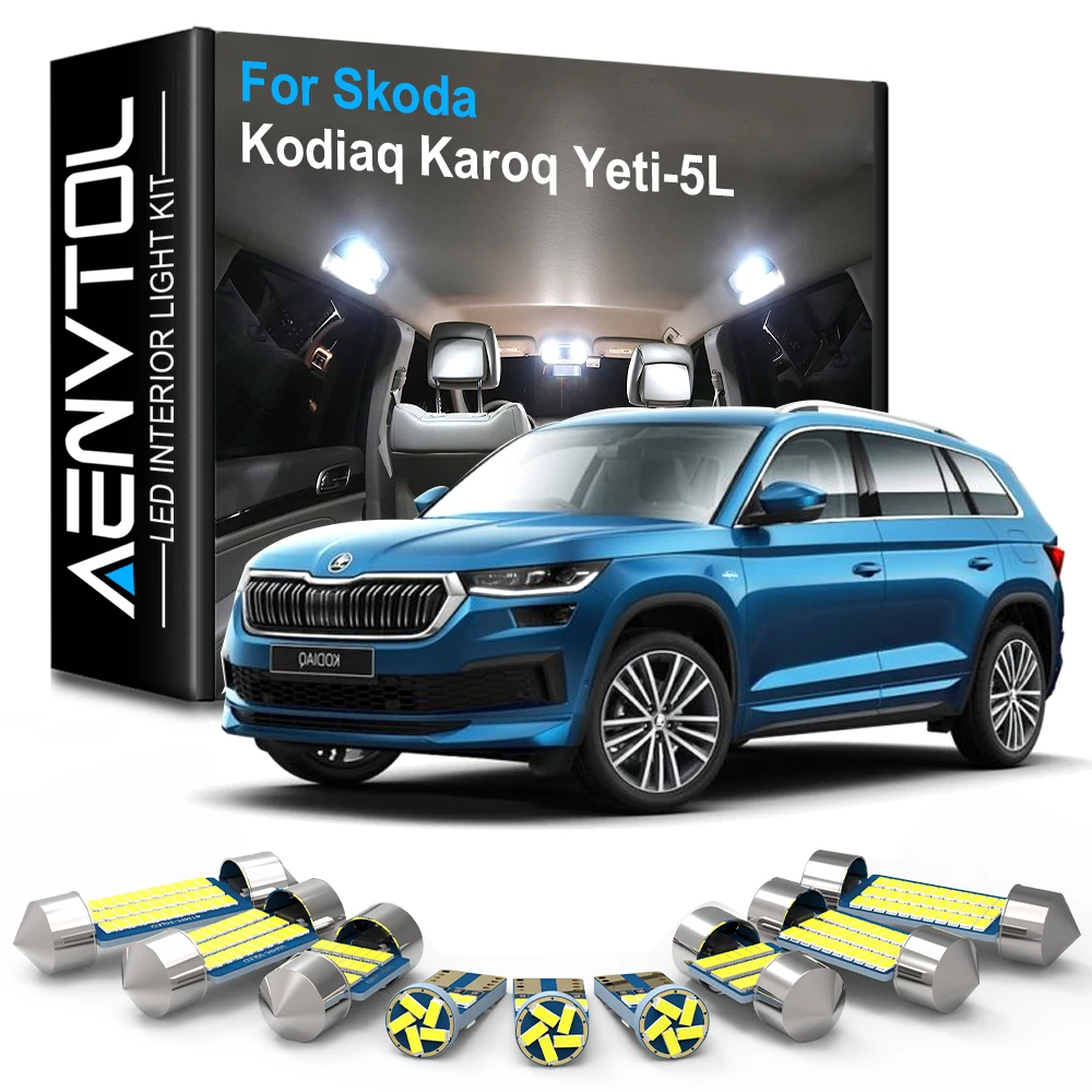 

AENVTOL Canbus For Skoda Yeti 5L Kodiaq Karoq 2009 2010 2011 2012 2013 2015 2017 2018 2019 2020 2021 Accessories Indoor Lamp LED