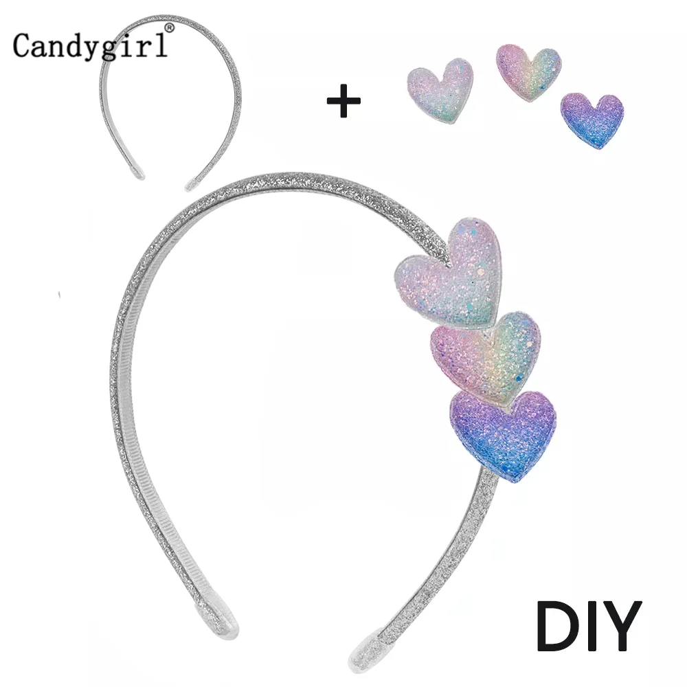 Candygirl, 6 шт., блестящая Блестящая лента для волос для девочек, мягкая противоскользящая Женская Бриллиантовая однотонная Блестящая лента для рукоделия