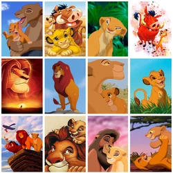 Disney Simba 5D diament zestawy do malowania, król lew mozaika obraz z kryształków DIY haft sztuka rękodzieło dekoracja wnętrz