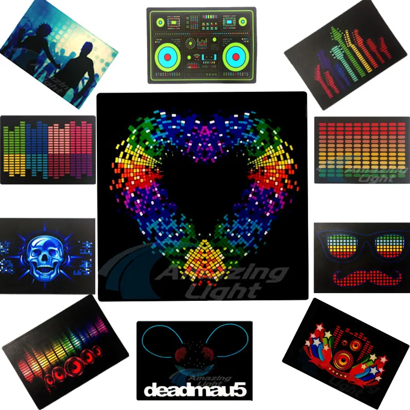 

LED T-shirt Selling panel with inverter logo light up led el panel t shirt music sound activated flashing el panel t-shirt