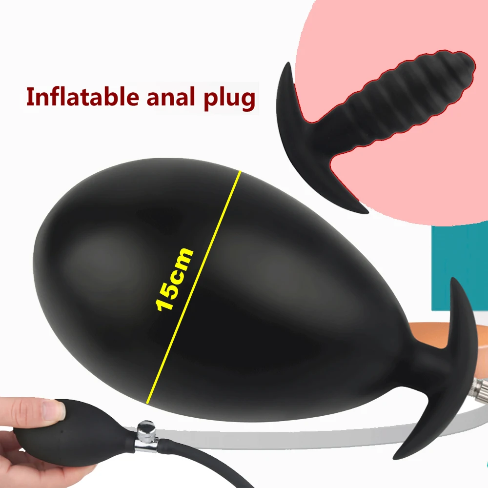 Inflatable Pump Anal Plug Silicone Super Big Butt Plug Dildo Prostate Massager Anus Extender Dilatador Sexules Toy for Women Man