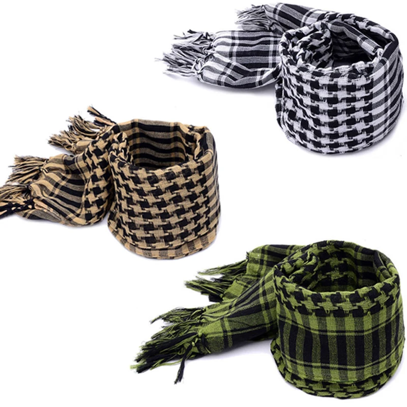 Fashion Mens Lightweight Square Outdoor Shawl Military Arab Tactical Desert Army Shemagh KeffIyeh Arafat Scarf