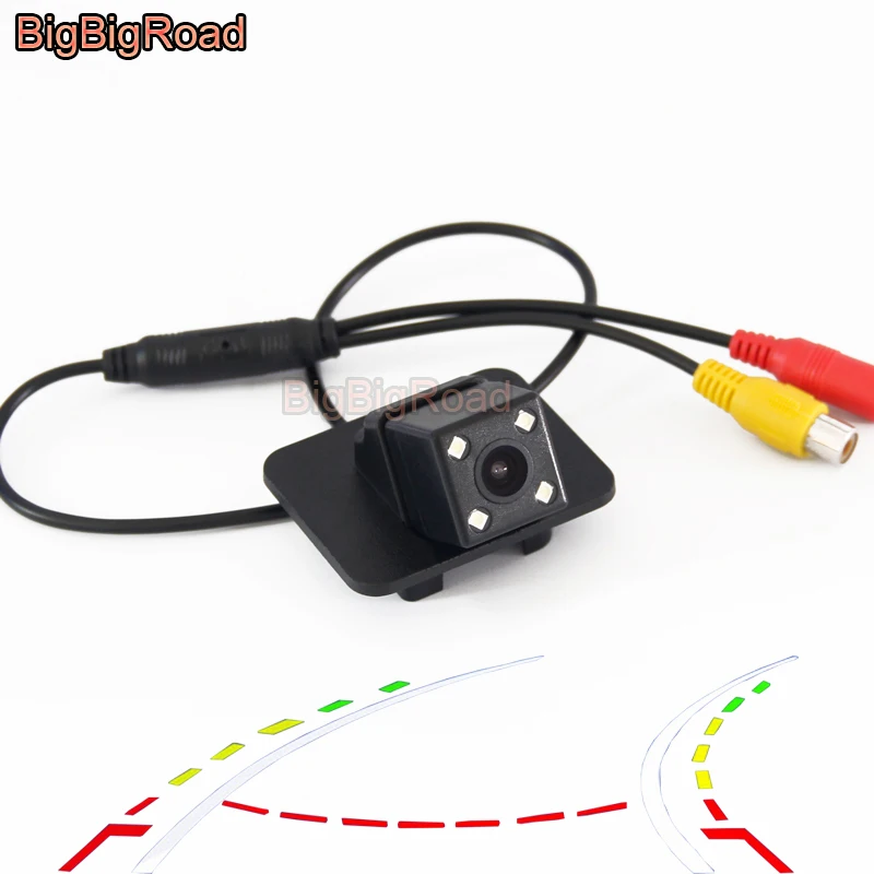 

BigBigRoad Car Dynamic Intelligent Trajectory Tracks Rear View Backup Camera For Mazda Mazda2 Demio DJ Sedan 2014 2015 2016 2017