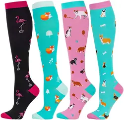 Compression Stockings Sport Cycling Socks Funny Pattern Halloween Ballon Pressure Running Multi Color Compress Stocking Women