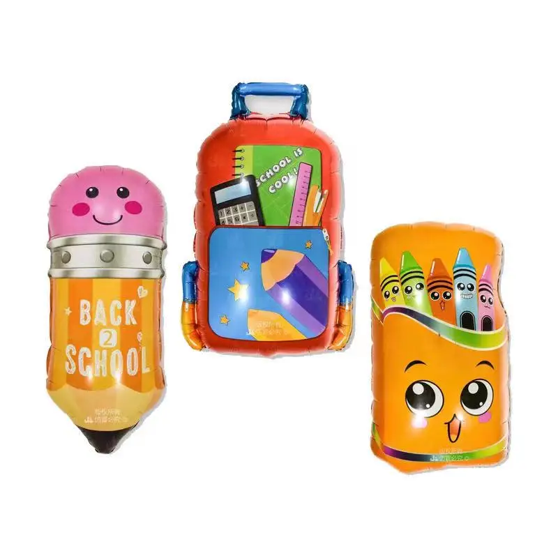 Cartoon pencil school bag stationery box shape aluminum film balloon party opening school graduation decoration