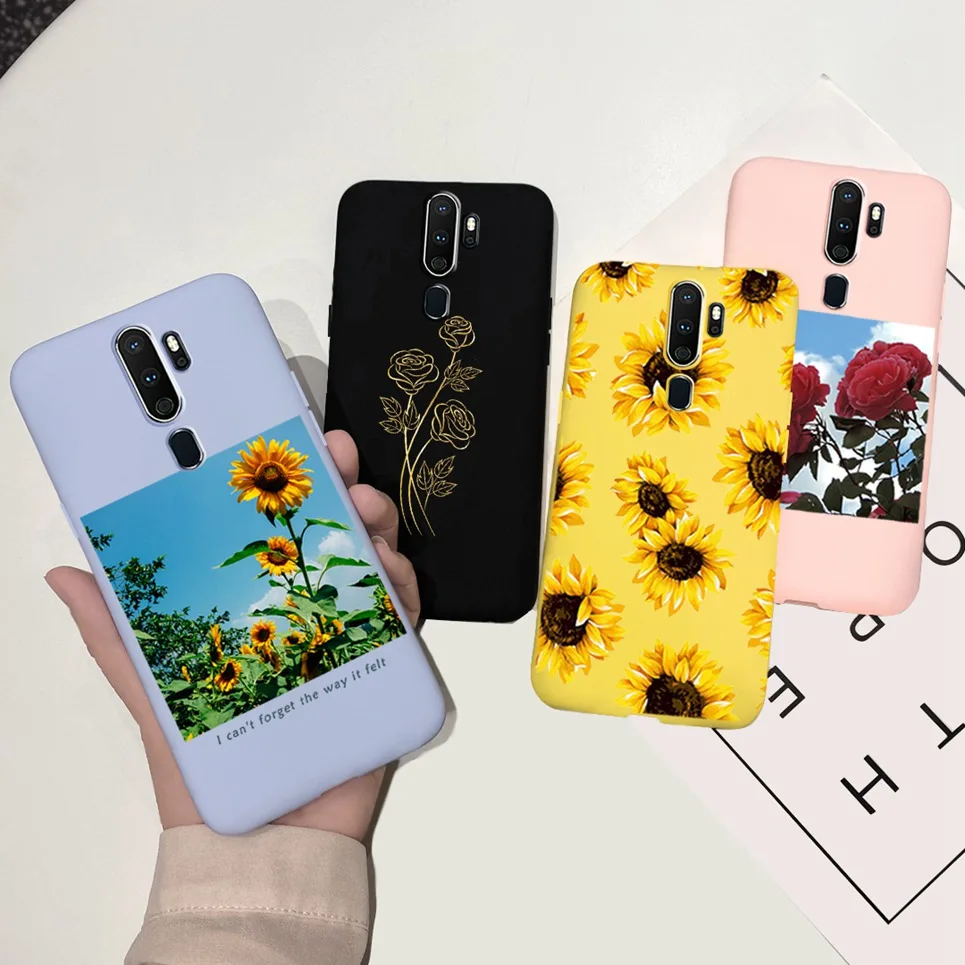 Sunflower Butterfly Pattern Phone Case For OPPO A5 2020 A9 A11 A11X Case Camera Protectived Silicone Cover Case For OPPO A9 2020