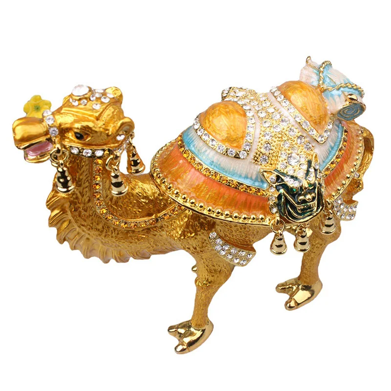 Ring Jewelry Box Camel Art Crafts Decoration Metal Ornaments Enamel Storage Box Container Creative Gifts Room Modern