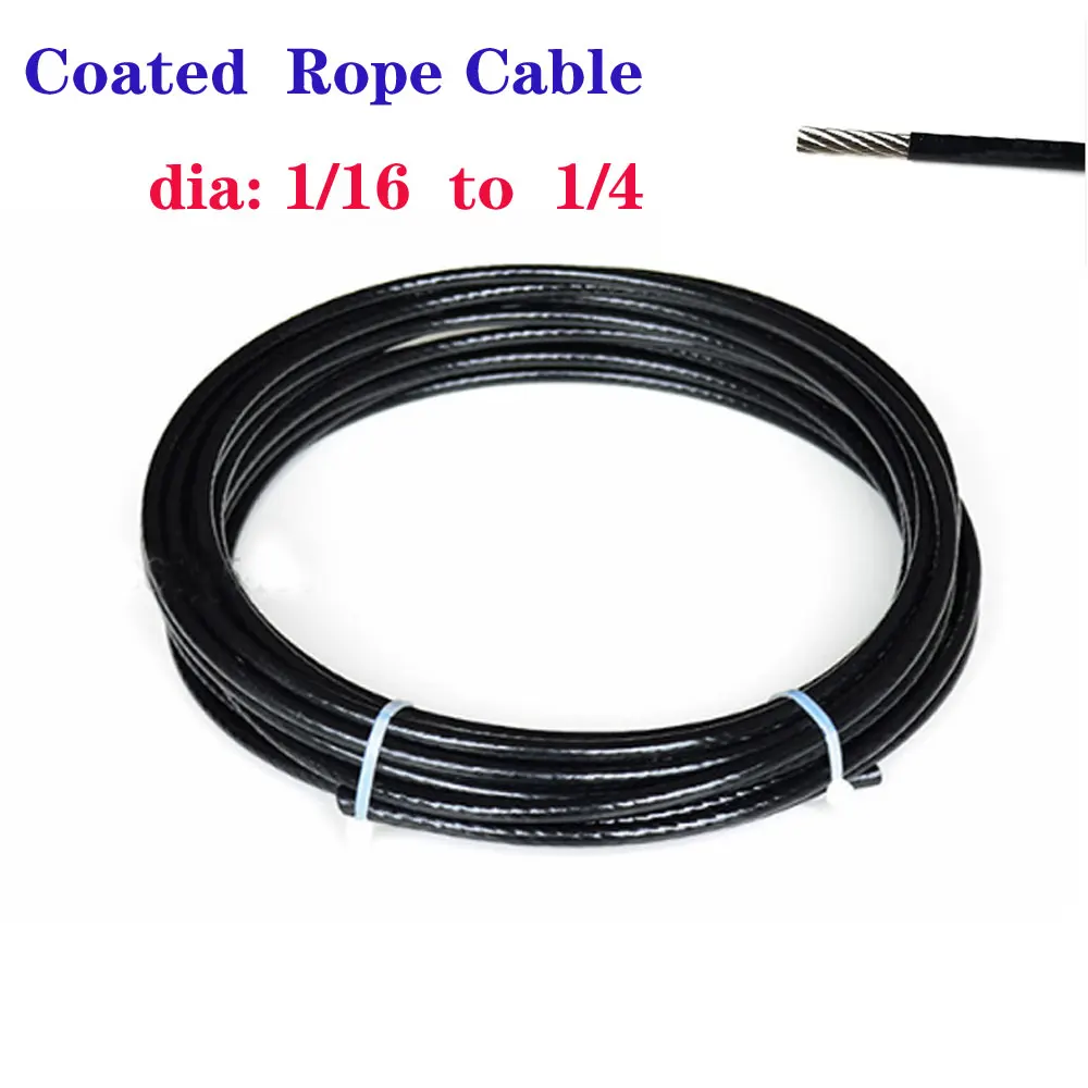 Coated steel cable wire rope 304 Stainless Steel Steel  Coated Flexible Wire Rope soft Cable