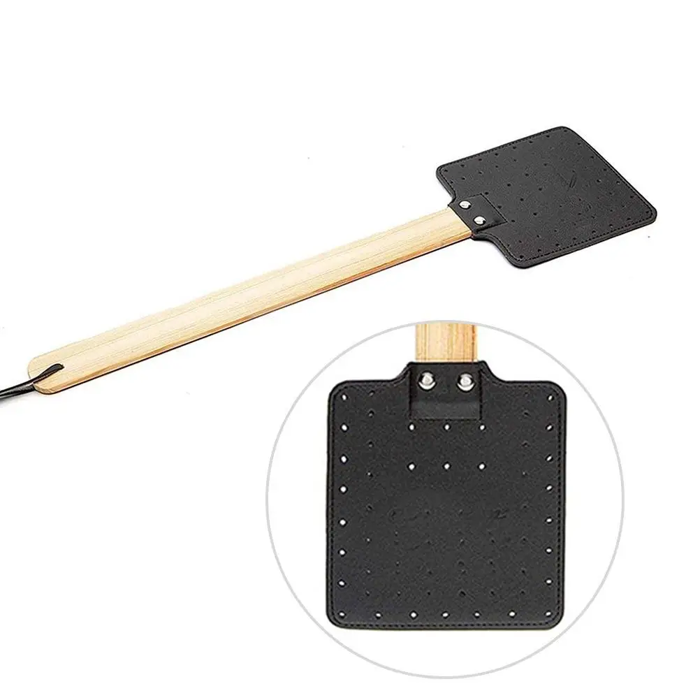 

1Pcs Durable Household Long Handle PU Leather Fly Trap Mosquito Swatter Fly Killer Hand Manual Flapper Pest Control