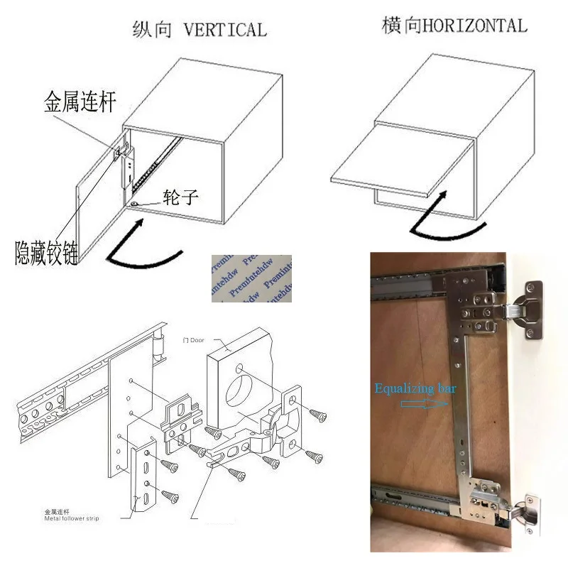 Coneal Folding  Pocket Slide Pivot Door Hardware Inset Application Flipper TV Closet Cabinet Cupboard