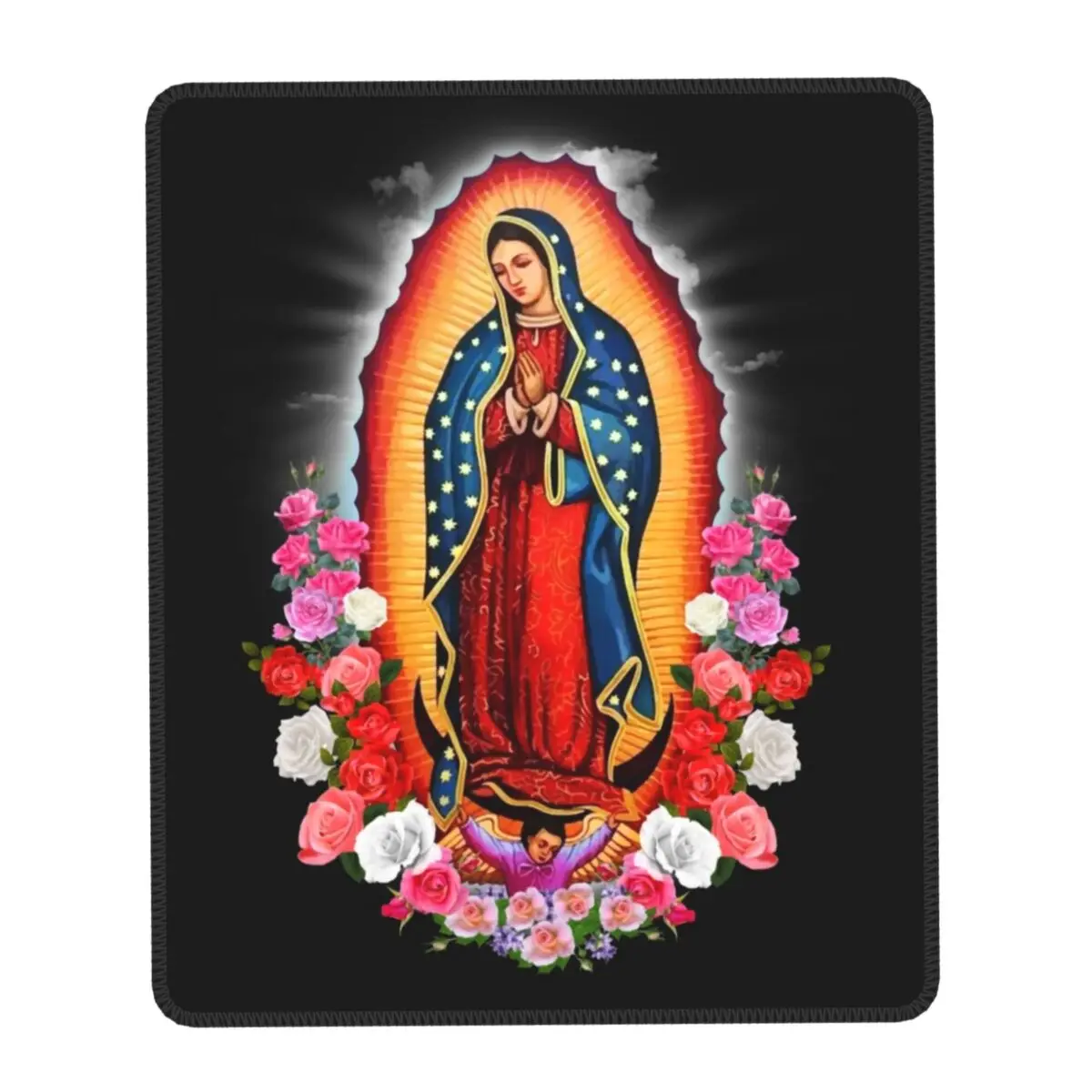 Virgin Mary Of Guadalupe Gaming Mouse Pad Non-Slip Rubber Lockedge Mousepad Mexico Catholic Saint Laptop Computer PC Desk Mat