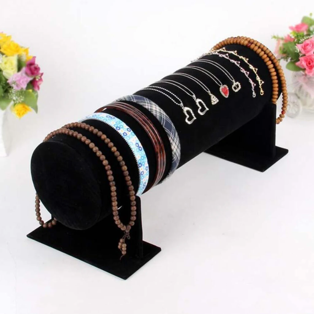 Women's Girls Hair Hoop Display Rack Synthetic Suede for Wrap Colorful Rack