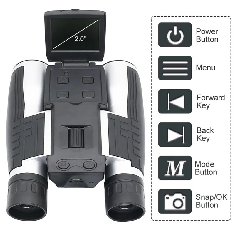 12X32กล้องส่องทางไกลดิจิตอล1080P HD ที่มีประสิทธิภาพกล้องโทรทรรศน์2.0 "LCD หน้าจอ USB 2.0 To PC วิดีโอกล้องล่าสัตว์กลางแจ้ง